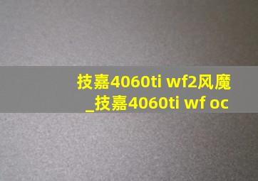 技嘉4060ti wf2风魔_技嘉4060ti wf oc